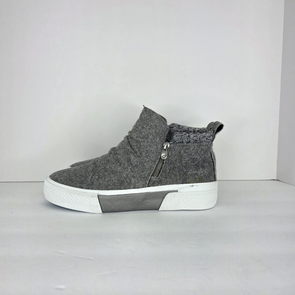 Blowfish Malibu Walkabout High-Top Sneakers Grey Flannel Zip Women's Size 7M - Picture 2 of 12